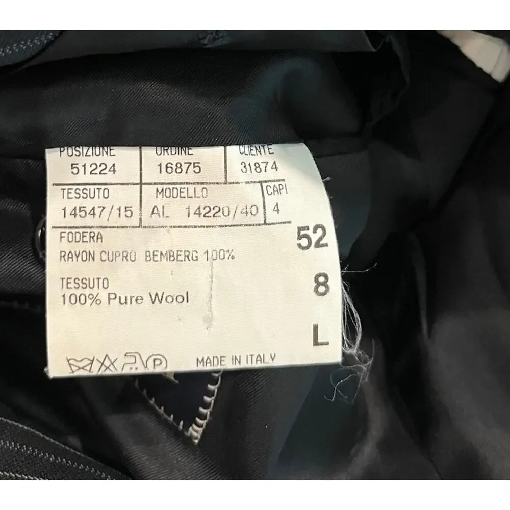 Canali Black Striped Super 120's Wool Men's‎ Jacket Sports Blazer Size 52L